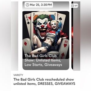 RESCHEDULED BAD GIRLS CLUB SHOW 3:30pmCST WED March 25th